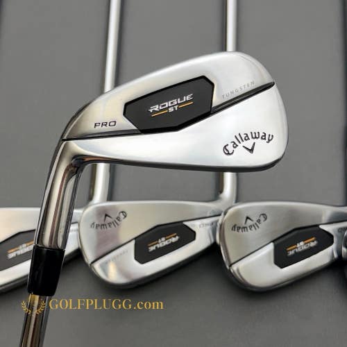 Left-Handed Callaway Rogue ST Pro Iron Set 4-PW / Rifle Steel, Stiff (33)