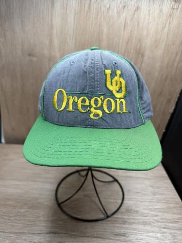 Rare Vintage University Of Oregon Ducks Double Logo The Game SnapBack Hat