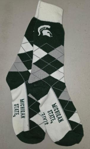 ST18 Mens NCAA MICHIGAN STATE SPARTANS MSU Socks ONE SIZE FITS MOST FREE SHIP