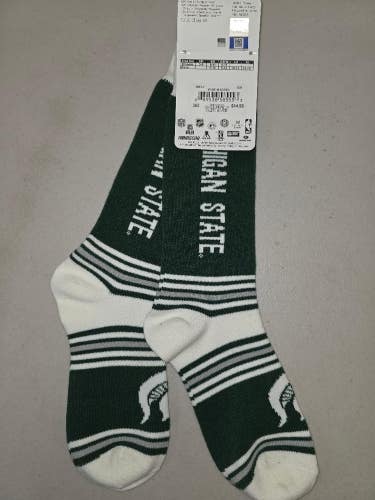 ST44 Mens NCAA MICHIGAN STATE SPARTANS MSU Socks ONE SIZE FITS MOST FREE SHIP