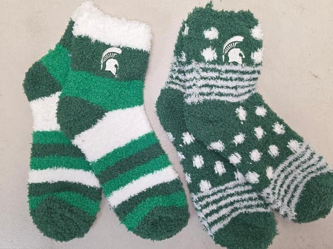 ST39 Mens NCAA MICHIGAN STATE SPARTANS MSU Crew Socks Lot of 2 Pair MEDIUM New