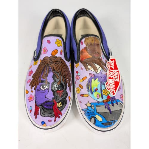 Vans Juice WRLD Custom Hand Painted Slip On Shoes Mens 10.5 Purple 999 721454