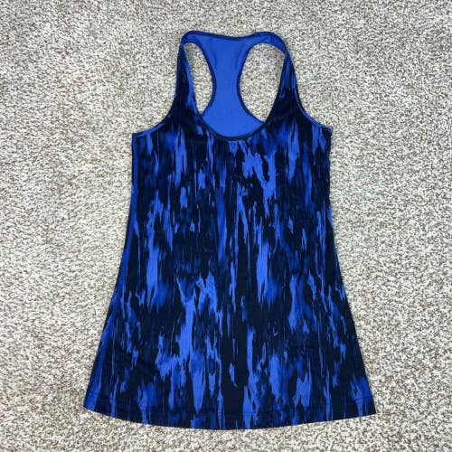 Lululemon Tank Top Womens Small Blue Black Print Racerback Yoga Workout Gym Logo