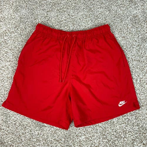 Nike Shorts Mens Medium Red Club Sportswear Woven Pockets Athletic Gym Sports