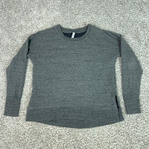 Athleta Sweatshirt Womens Large Gray Coaster Luxe Side Slit Crew Casual Lounge
