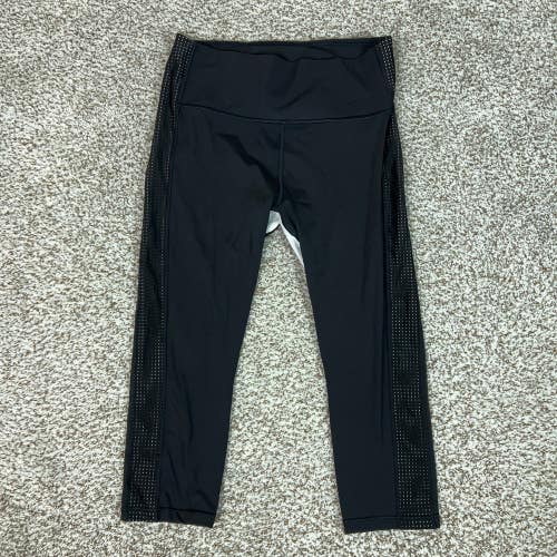 Athleta Leggings Womens Medium Black HIIT It Mesh Capri Pants Athletic Yoga Gym
