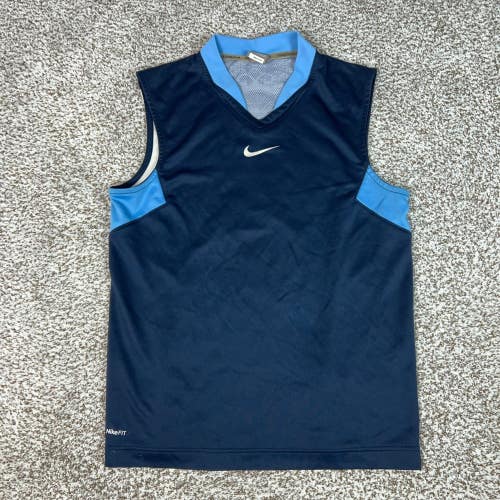 Nike Tank Top Mens Medium Blue Basketball Graphic Mesh Sleeveless NikeFIT Shirt