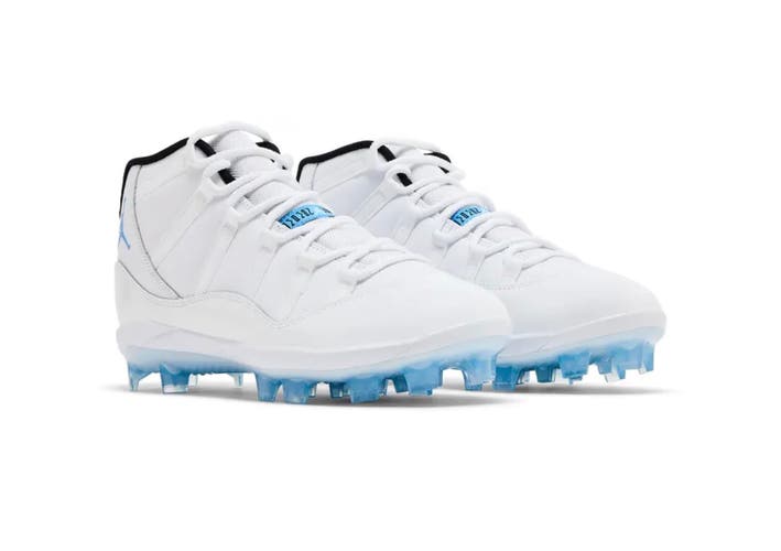 White Men's Size M 8.0 (W 9.0) Adult Air Jordan High Top Molded Cleats (New)