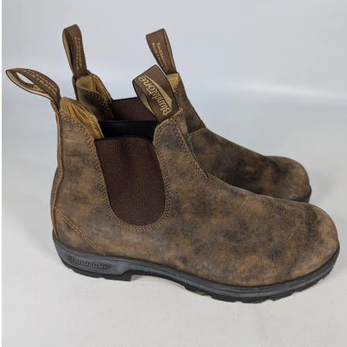 Blundstone 585 Classic Chelsea Boots Rustic Brown Leather Mens 9