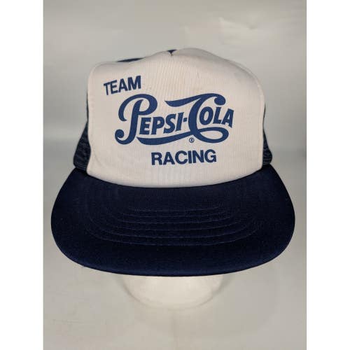 Vintage Team Pepsi-Cola Racing Trucker Hat Navy Blue White Snapback KAP.II Cap