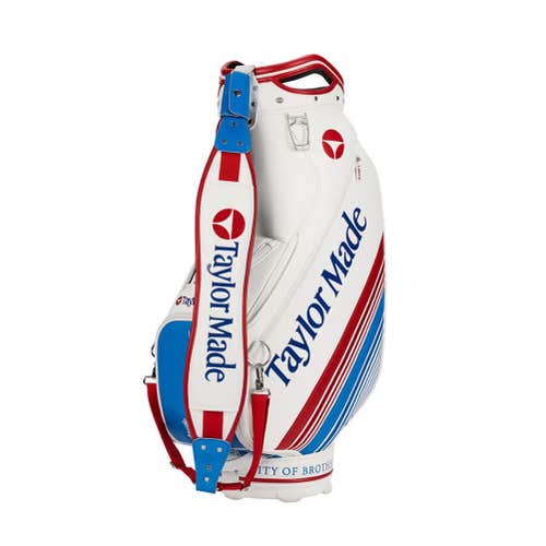 Taylor Made Liberty Lines Staff Bag (6 way top, White/Blue/Red) Golf 2026 NEW
