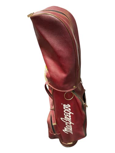 Used MacGregor VINTAGE LEATHER Mens Stand Bag Maroon 11847-S000039047