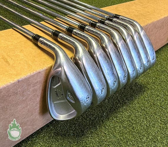 Used Left Handed TaylorMade RAC OS Irons 4-PW/SW Stiff Flex Steel Golf Club Set