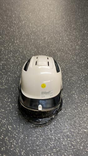 Used Adidas CLIMALITE SOFTBALL HELMET Batting Helmet w/Mask White LG 11831-S000032430