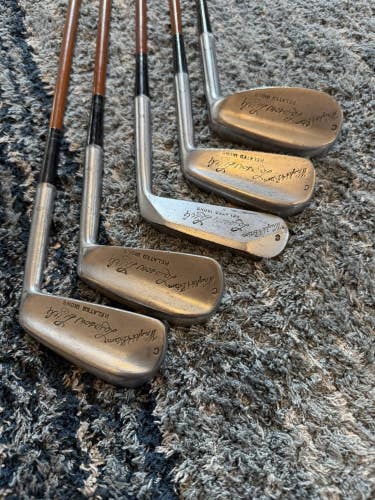 5 Antique Golf Irons Wright & Ditson Lawson Little with Pyratone Shafts