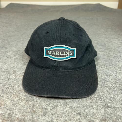 Vtg Florida Marlins Mens Hat Cap Black Snapback Baseball MLB Sports Dad Logo