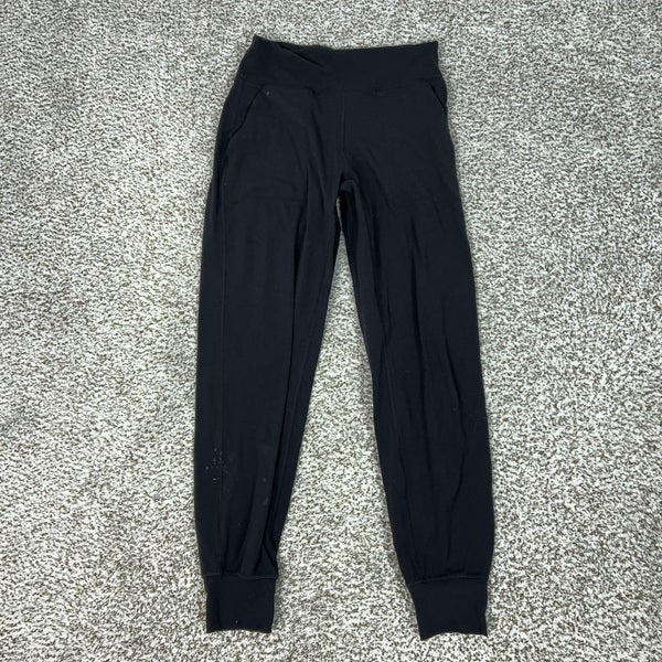 Lululemon Pants Womens 6 Black Stretch High Rise Jogger Sweatpants Pockets Yoga