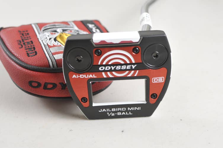 Odyssey Ai-DUAL Jailbird Mini 1/2 Ball 35" Putter SL 90 Steel with Cover #227398
