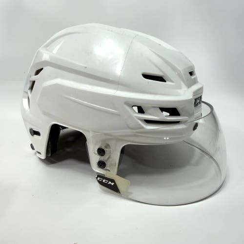 Used White CCM Resistanse Helmet With Visor | Senior Medium | AB425
