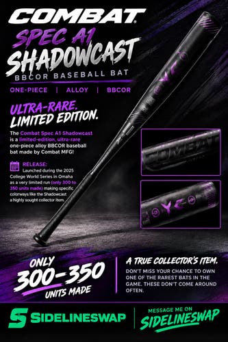 2025 COMBAT MFG SPEC A1 SHADOWCAST BBCOR BASEBALL BAT