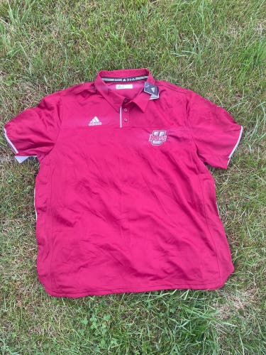 Red XXL Men's Adidas UMass amherst polo Shirt (Used)