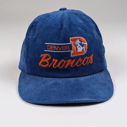Vintage Denver Broncos Corduroy Hat Annco Snapback Blokecore 90s Americana
