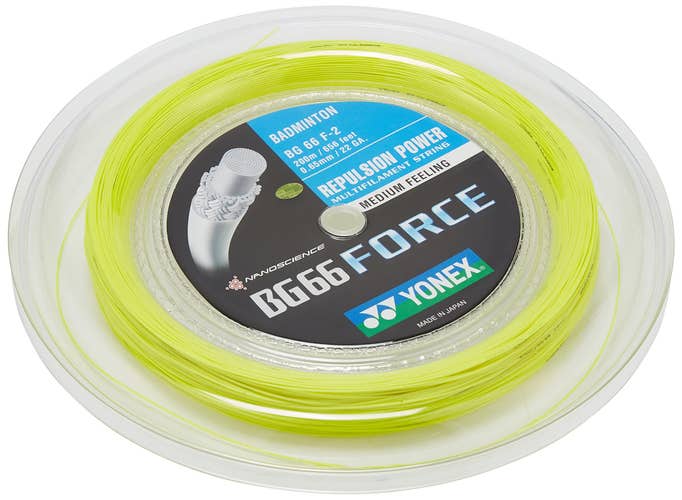 YONEX BG66 Force Badminton String Reel (200m), Yellow