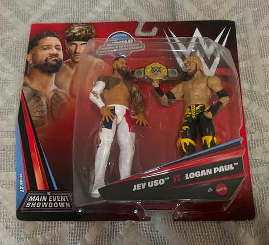 Jey Uso & Logan Paul WWE Main Event Showdown Series 27 Action Figures New
