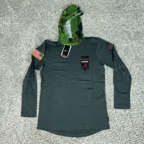 Alabama Crimson Tide Shirt Mens Small Gray Nike Hooded Camo NCAA Football USA