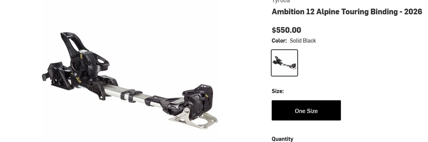 NEW NEW Tyrolia ski bindings AMBITION 12 MN alpine touring no