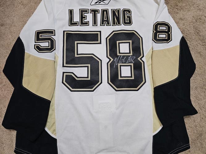 KRIS LETANG 08'09 Cup Finals Signed Pittsburgh Penguins Game Issued Jersey