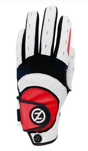 Zero Friction Xtreme Glove (LEFT, Red/White/Black) UNIVERSAL FIT Golf NEW
