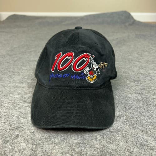 Disney Mens Hat Cap Strap Back Black 100 Anniversary Embroidered Cap Movie Dad