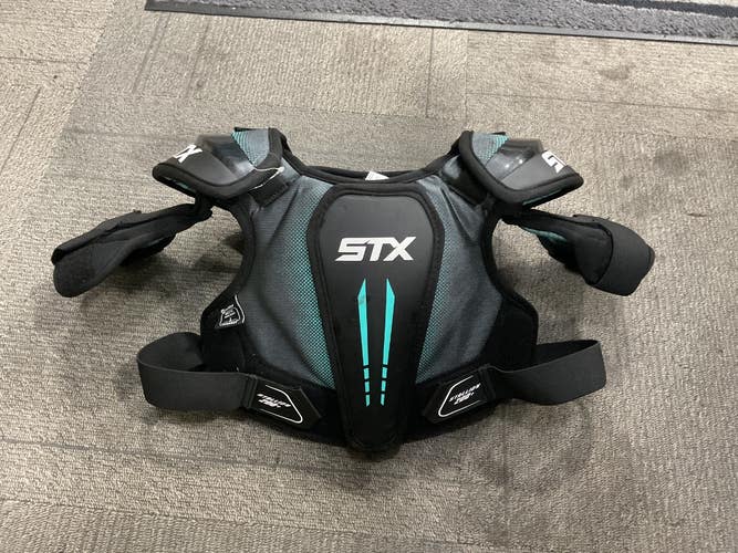 Used STX STALLION 200+ Lacrosse Shoulder Pads Black MD 11614-S000244354