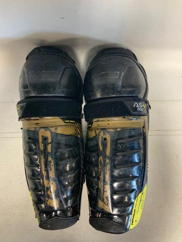 Used CCM TACKS ASV PRO Junior Shin Guards Black 12" 11823-S000041970