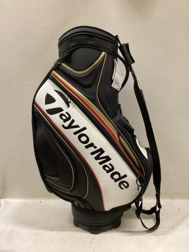 Used Taylormade TM16 PLAYER TOUR STAFF Mens Cart Bag Black And White 11725-S000508285