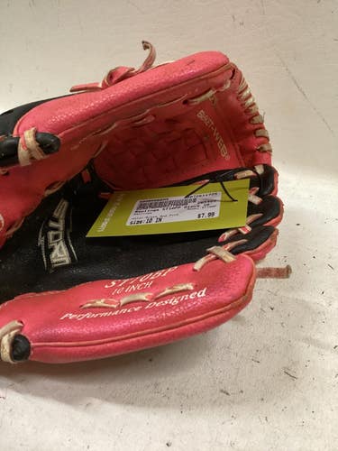 Used Rawlings ST10BP RH Throw Fastpitch Gloves Black And Pink 10" 11725-S000506695