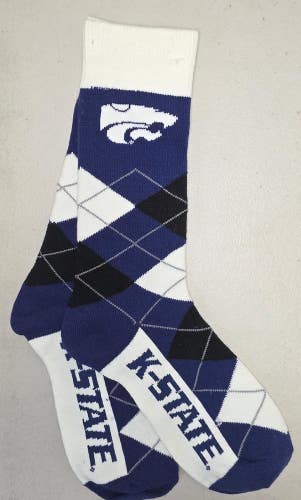 ST4 NCAA KANSAS STATE WILDCATS Crew Socks OSFM ONE SIZE FITS MOST FREE SHIPPING