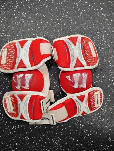 Used Warrior BURN Lacrosse Arm Pads/Guards Red SM 11849-S000044476