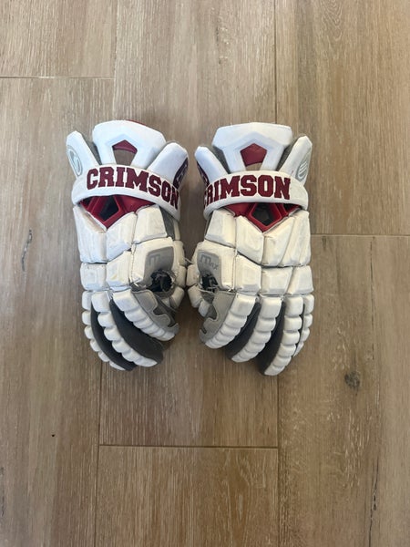 White Harvard Mens Lacrosse Maverik Max Lacrosse Gloves