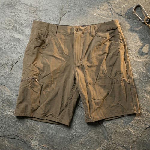 Patagonia Tech Shorts 38 Olive Brown Nylon Stretch Hiking Gorpcore Trailcore