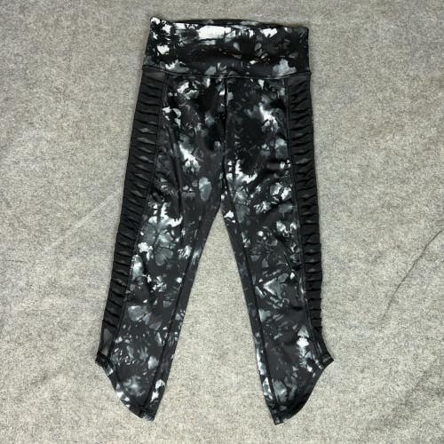 Lululemon Pants Womens 6 Black White Crop Mesh Yoga Athletic Sunshine Salutation