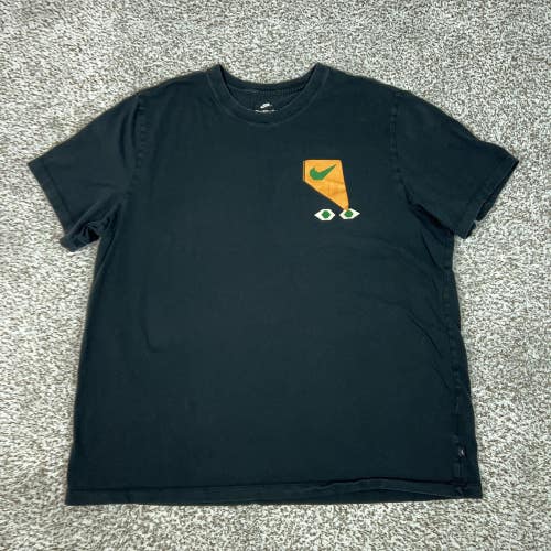 Nike Shirt Mens 2XL Black The Nike Tee Swoosh Eyes Graphic Tee T Casual Street