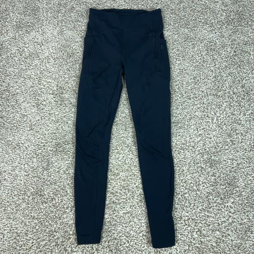 Lululemon Pants Womens 4 Black High Rise Ankle Leggings Pockets Lead The Pack