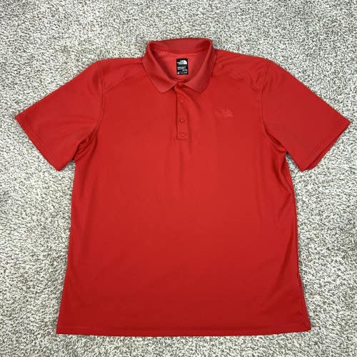 The North Face Polo Shirt Mens XL Red Solid FlashDry Performance Top Outdoor