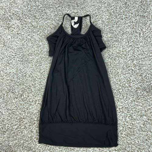 Lululemon Tank Top Womens 4 Black No Limits Mesh Built In Bra Yoga Gym Workout