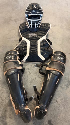Rawlings Mach Pro Catcher's Set-Black/White Intermediate (Used)