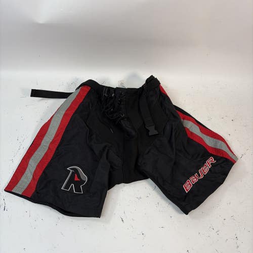 Bauer Hockey Pants Shell, Black w/ Red/Gray Stripes, Junior Medium