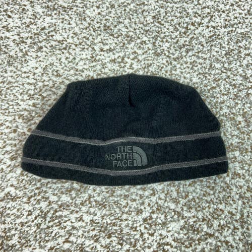 The North Face Hat Beanie Mens One Size Black Striped Fleece Lined Winter Hiking