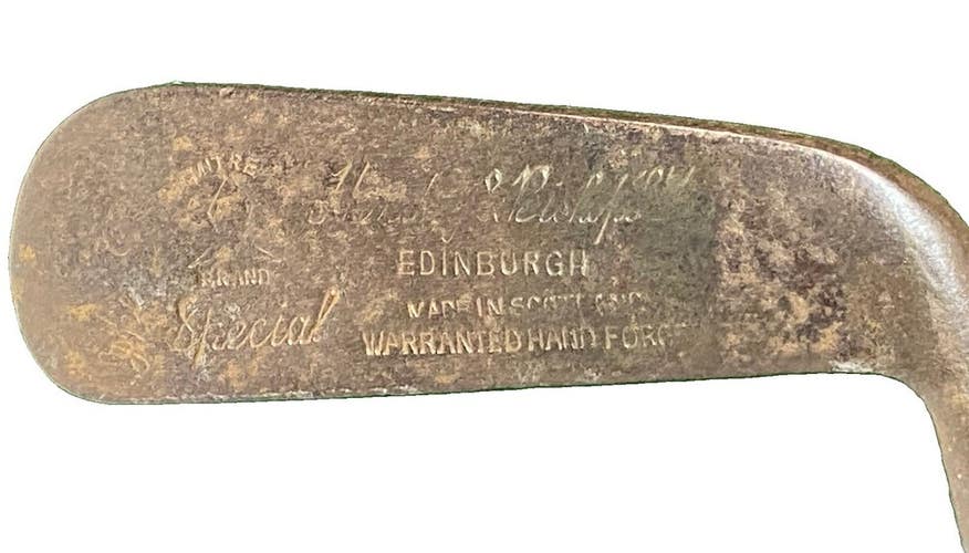 Hendry Bishop Edinburgh Scotland The Eagle Mitre Brand Special Putter RH Hickory